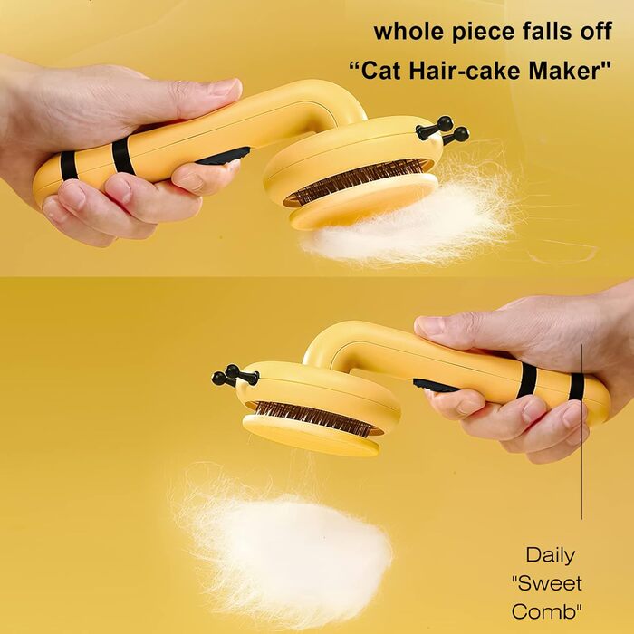 Бурштянна щітка для собак та котів: видаляє підшерсток, розплутує шерсть, масажує