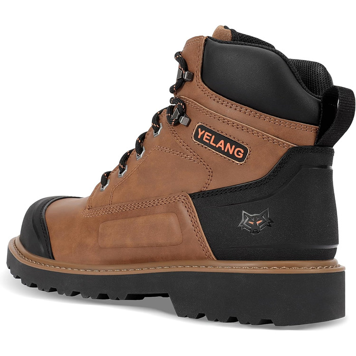 Чоловічі робочі черевики Yelang з металевим підноском, для промислового будівництва, безпечне взуття, розмір 41.5 EU, колір коричневий