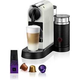 Кавова капсульна машина Nespresso De'Longhi Citiz EN267.WAE з капучинатором, 1710 Вт, 1 л, кремово-біла