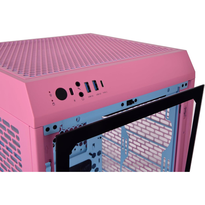 Корпус Thermaltake The Tower 200 Turquoise Mini-ITX з вертикальним оглядом, скло Temperd Glass, 280мм підтримка AIO, GPU до 380мм, турквіс