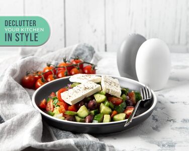 Comfify Modern Salt & Pepper Shakers - Charming decorative decor for vintage, rustic, and shabby chic lovers - White & Grey Set