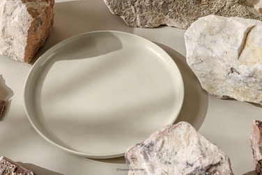 Обідній сервіз Konsimo Victo, бежевий глянцевий, набір тарілок на 6 осіб (12 предметів)