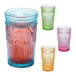 Relaxdays Vintage-Style Drinking Glasses, Set of 4