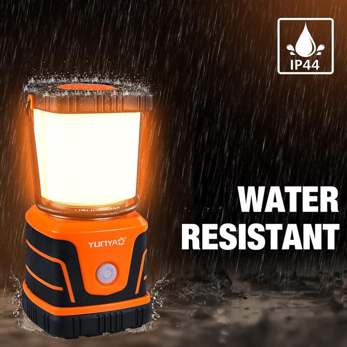 LED Camping Lantern, Rechargeable, 2200 lm, 4 Light Modes, 4400 mAh Power Bank, IP44 Waterproof, Camping Light, Portable Flashlight for Storm, Emergency, Home, USB Cable Included