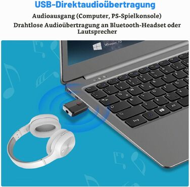 Bluetooth адаптер Isobel 2-в-1 (передавач та приймач) Audio 5.0 з низькою затримкою, оптичним виходом Toslink, RCA та 3.5мм AUX для ТВ, ПК, ноутбука, Dual Link