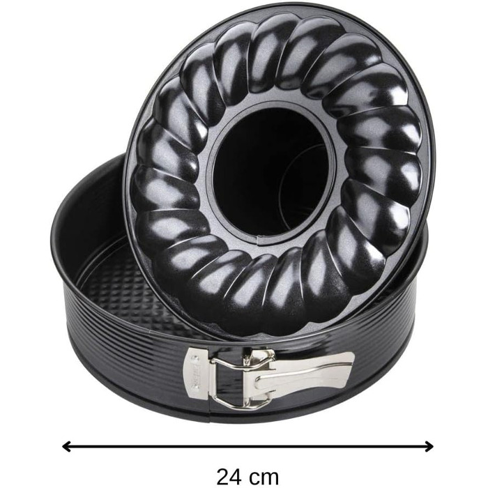 Форма для випічки Zenker Springform Ø 24 см з двома днами, з антипригарним покриттям, для сапкових тортів та пирогів, 1 шт.