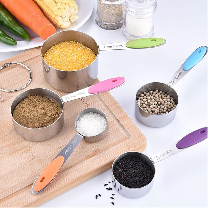 Stainless steel measuring cup for coffee powder, spices, and measuring scoop. Kitchen tools, easy to use and clean, perfect for a home gift. Measuring tools.
