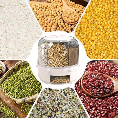 Диспенсер для сипучих продуктів, герметичний контейнер для зберігання їжі, мюслі, круп, рису, обертовий контейнер для кухні