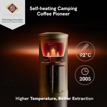 Outin Nano Portable Electric Espresso Machine, Camping Coffee Maker, Self-Heating with USB-C, Compatible with Ground Coffee & Nespresso Capsules, Space Gray