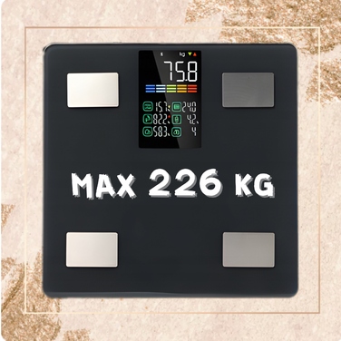 Електронні ваги для ванної DaoLong з вимірюванням BMI, до 226 кг, чорні