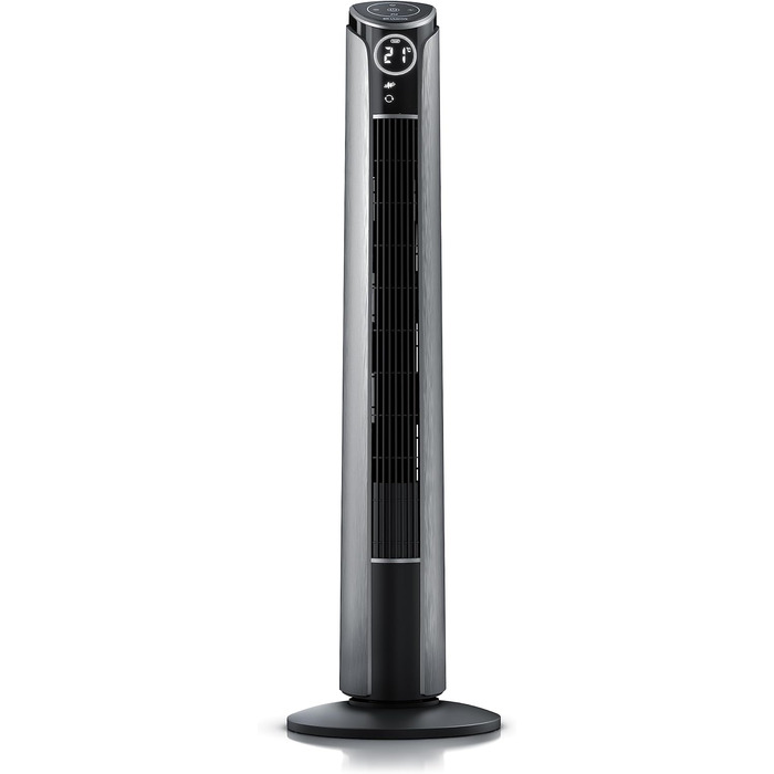 Вентилятор підлоговий Brandson Titan 108cm з пультом керування, нахил 10°, 4 режими, 3 швидкості, сталевий колір