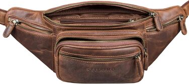 STILORD Велика шкіряна сумка на пояс Cognac - Вантажна сумка на ремінь для чоловіків, жінок та дітей - Ретро поясна сумка для бігу, фестивалів, подорожей Caspar (Soria - Коричнева)