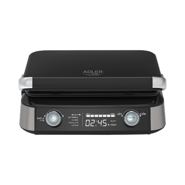Вафельниця Adler AD 3084, 2400 Вт, LCD-дисплей, 5 програм, чорна