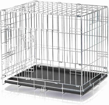 Тріксі Клітка для собак Home XL – 116 × 86 × 77 см, розкладна переноска з 2 дверцятами та засувами, цинкова транспортна клітка зі стабільною піддоном для дому та подорожей