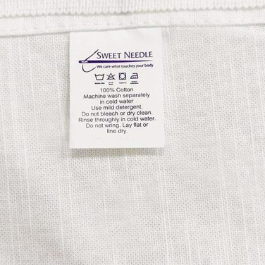 Sweet Needle – Pack of 12 oversized dinner napkins made of 100% cotton – Heavyweight, hotel-quality fabric for everyday use and events (Slub with lace – White)