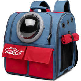 Рюкзак-переноска для кота Galatée, рюкзак для тварин, рюкзак-амортизатор, переноска для кота, рюкзак-капсула для тварин з вентиляцією, рюкзак для собак, переноска для маленьких собак (блакитний)