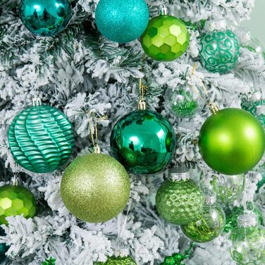 Новорічні кулі-прикраси XmasExp (8 см, м'ятно-зелені) – 20 шт. Міцні, для ялинки, декор на свята, весілля, Різдво.