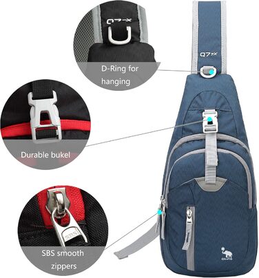 Чоловіча нагрудна сумка Olwas – спортивна, для фото, на плече, для подорожей (синій/сірий)