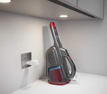 Ручний акумуляторний пилосос BLACK+DECKER BHHV315J Lithium Dustbuster Titanium/Red 12V, 500 мл, циклонна технологія, безмішковий, з насадкою для щілин