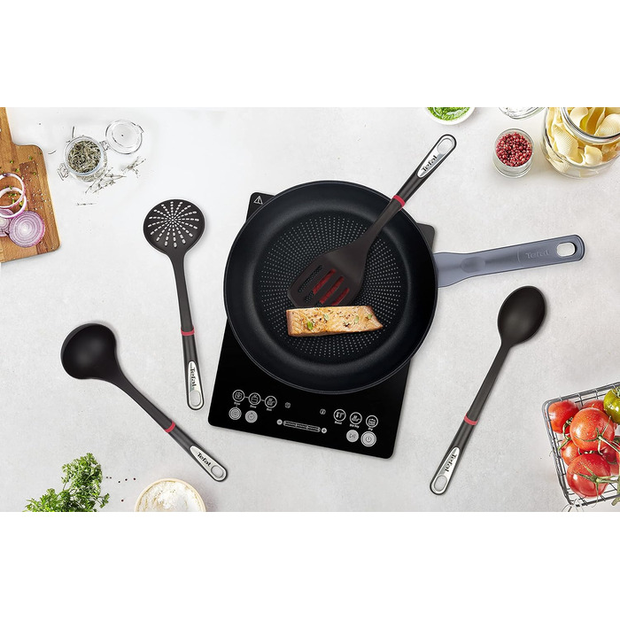 Набір кухонного приладдя Tefal Ingenio K206S4, чорний/червоний, нержавіюча сталь, 4 предмети, для посудомийної машини