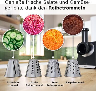 М'ясорубка Bosch MFW68660 срібляста (чорна) 2200 Вт, насадки для ковбас, 4 терки, 3 диски з нержавіючої сталі (3/4.8/8 мм)