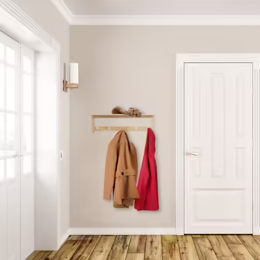 Relaxdays Wall Shelf with 5 Hook Rail