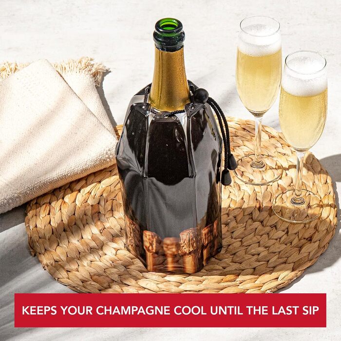 Vacu Vin Flexible Champagne Cooler - Reusable Champagne Bottle Design - Bottle Cooler for Standard Bottle Size