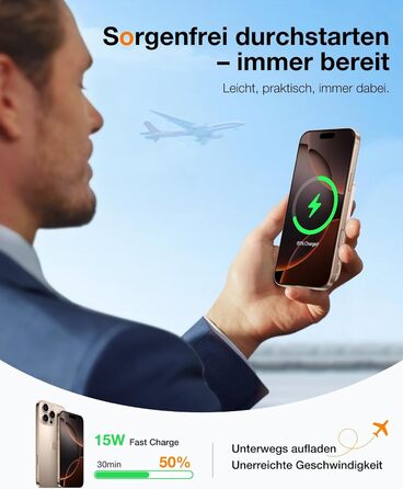 Портативний зарядний пристрій TORRAS 5000mAh з магнітним кріпленням MagSafe, 22.5W PD, Rose Gold