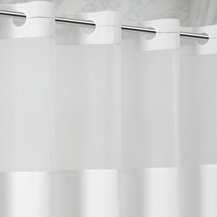 Водонепроникна штора для душу з вафельної тканини 180x190 см, 260 GSM, сіра. Преміум якість, антигрибкова, з 10 кільцями, готельний стиль, машинне прання