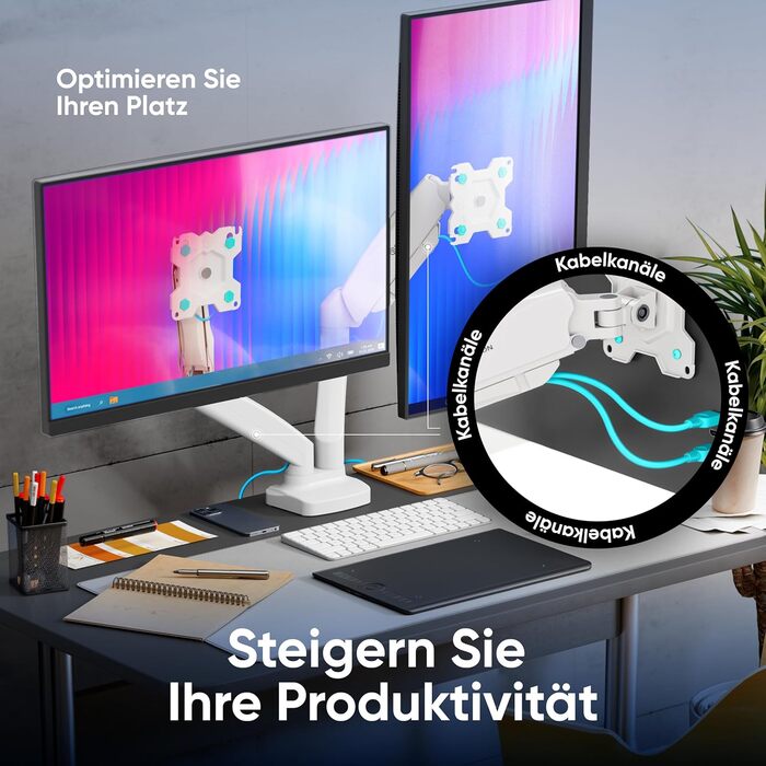 Кріплення для монітора ONKRON G160-W (2 монітори, 13-32 дюйми, до 8 кг)