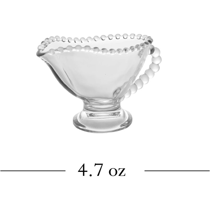 WOLFF Pearl-Crystal Sauce Boat with Handle, Sauce Bowl for Sauces, Harvest Festival Sauce Dish