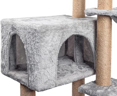 Драбина-кіготь для котів HOMIDEC 145 см з сизалю, з печерою та платформами