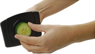 Набір для нарізки овочів Fackelmann з контейнером для залишків – овочерізка з двосторонньою нержавіючою сталлю, преміум-якість, білий/чорний, 1 шт.