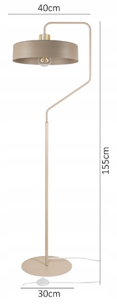 Підлоговий світильник Glimex Modern E27 60 Вт, бежевий, золотий