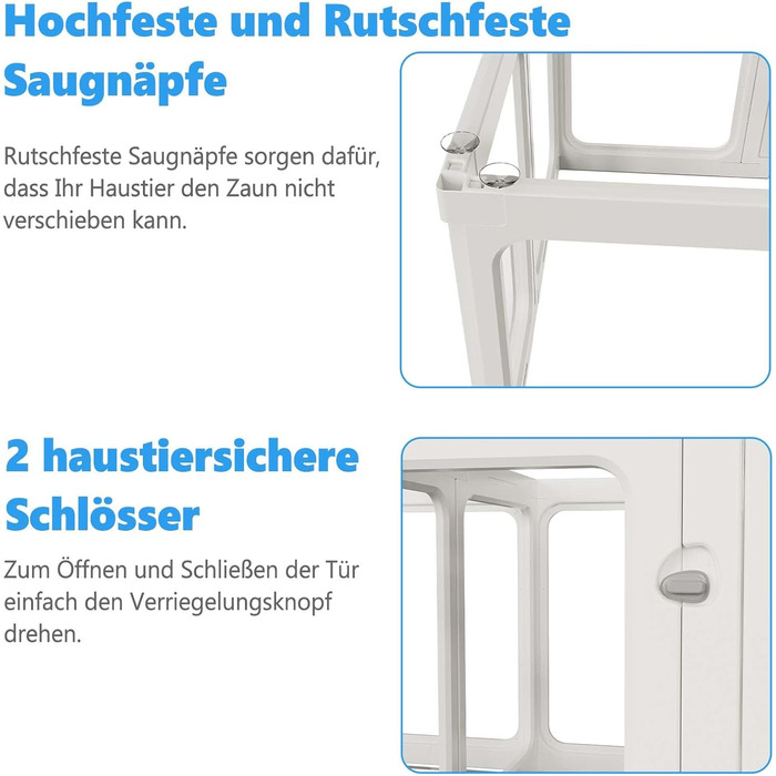 Кіяниця для цуценят SISKEYCOOC 60см з акрилового пластику, прозора, з дверцятами, для собак середніх та маленьких порід, легка у догляді, для дому (10 шт.), білий колір, 60см висота