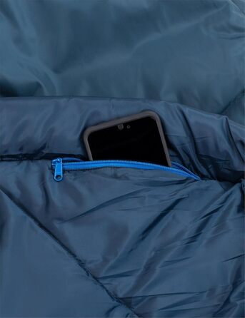 Спальний мішок VAUDE Sioux 800 II, блакитний. 3-сезонний, комфортна температура 2°C - 8°C, компактний, 220x80 см, блискавка зліва, для кемпінгу та відпочинку на природі