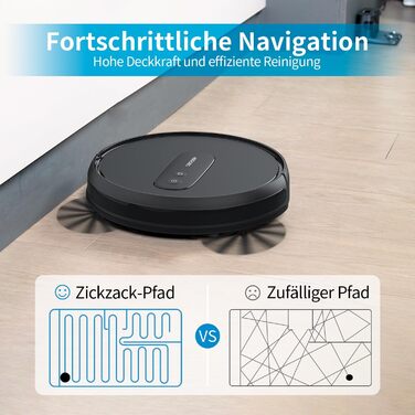 Робот-пилосос AIRROBO Saugroboter P25: потужність 2800 Pa, керування через додаток, 120 хв роботи, для твердих поверхонь, килимів та шерсті тварин