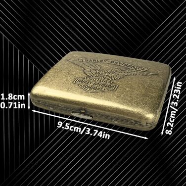 Металеве етажерка для сигарет на 20 штук, етажерка для сигарет, нержавіюча сталь, жіноча/чоловіча, вінтажна сигаретна коробка, 2 шт. (1 шт. з бронзовим орлом)