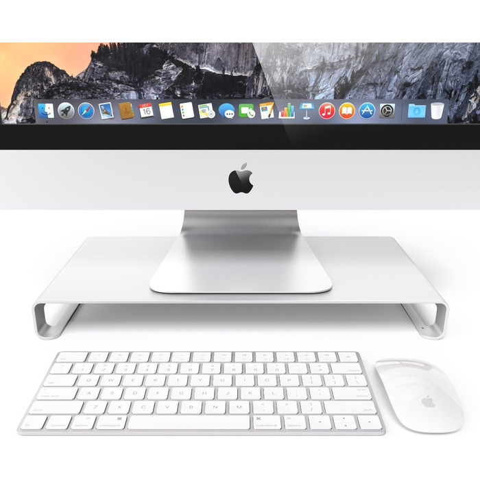 Підставка для монітора Desire2 алюмінієва, для столу, сумісна з iMac, MacBook, ноутбуками та ПК, срібляста