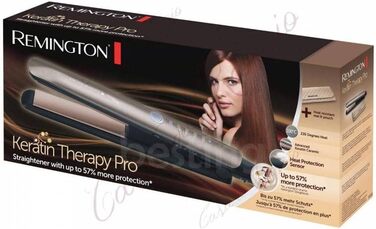 Випрямляч для волосся Remington S8593 Keratin Protect з датчиком захисту від перегріву, цифровим дисплеєм та керамічним покриттям з мигдалевою олією