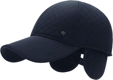 YAMEE Бейсболка чоловіча зимова зі складними навушниками, унісекс, тепла шапка, зимова кепка, осінь/зима, м'яке внутрішнє оздоблення, універсальний розмір (2080/Blau)