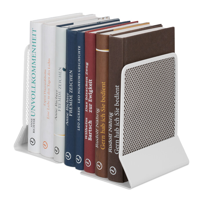 Relaxdays Metal Bookends - Set of 2