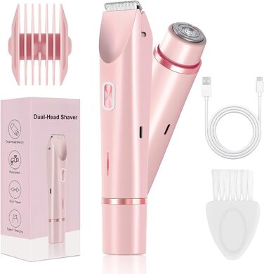 Електричний жіночий стайлер 2-в-1: для обличчя, тіла та бікіні. Вологозахисний, акумуляторний.