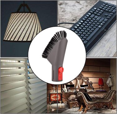 Тримач для насадок пилососа Dyson V7, V8, V10, V11: органайзер для насадок, кріплення без адаптера (E: шланг+щітка+тверда щітка+м'яка щітка)