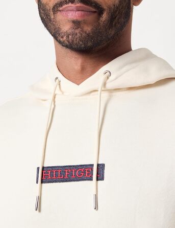 Чоловіча толстовка-худі Tommy Hilfiger Monotype Box Hoody бежевого кольору (Calico), розмір XS