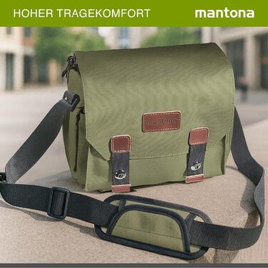 Сумка для фотоапарата Mantona Milano Vintage (оливково-зелена, маленька) для DSLR та бездзеркальних камер + аксесуари