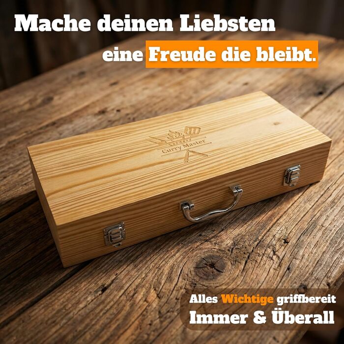 Набір для гриля для чоловіків - подарунок. Набір інструментів для гриля з нержавіючої сталі 3-в-1: шпатель, щітка для чищення. Ідеальний подарунок для гриля, подарунки для чоловіків (без гриль-кейсу). З дерев'яним кейсом