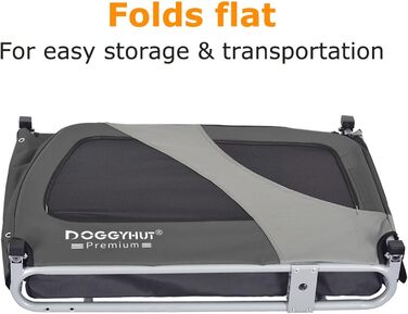 DOGGYHUT® Преміум великий велосипедний причіп для собак об'ємом 270 літрів, сірий (для середніх та великих собак)