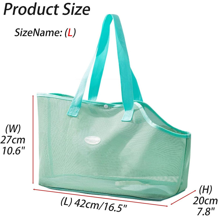 Сумка для собак та котів маленьких порід Soer, дихаюча сітка, пляжна сумка, переноска для цуценят, розкладний дизайн, для подорожей на відкритому повітрі (зелена, L)