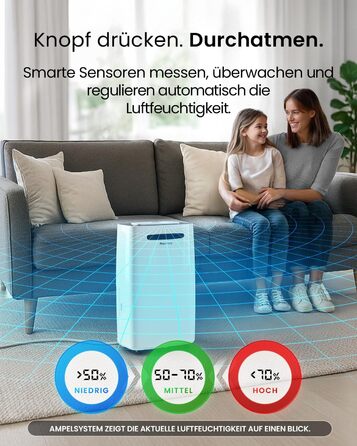 Про Бріз - Вологопоглинач повітря 25л/добу, 30 м², 4 режими, таймер, Smart App - від вологи та плісняви